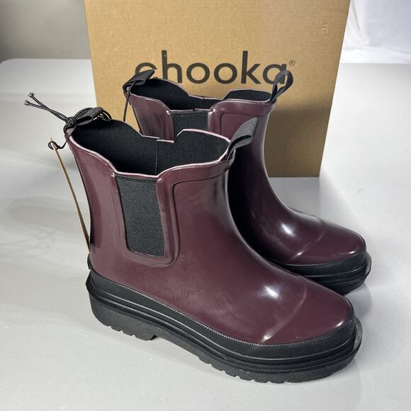 Chooka Damascus Chelsea Rain Boot Womens 6 M in Spice Waterproof Lug Pull On - Picture 1 of 10